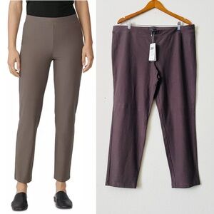 NWT Eileen Fisher 1X Washable Stretch Crepe Pants in Cobblestone